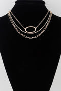 Crowned Energy CO. Gold HD ACCESSORIES Jewelry Triple Open Oval Chain Necklace