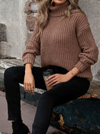Turtleneck Rib - Knit Sweater - Goddess Vibes