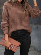 Turtleneck Rib - Knit Sweater - Goddess Vibes