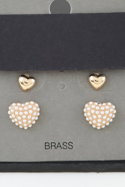 Twin Hearts Stud Earrings - Goddess Vibes