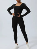 Twisted Backless Long Sleeve Jumpsuit - Crowned Energy CO.