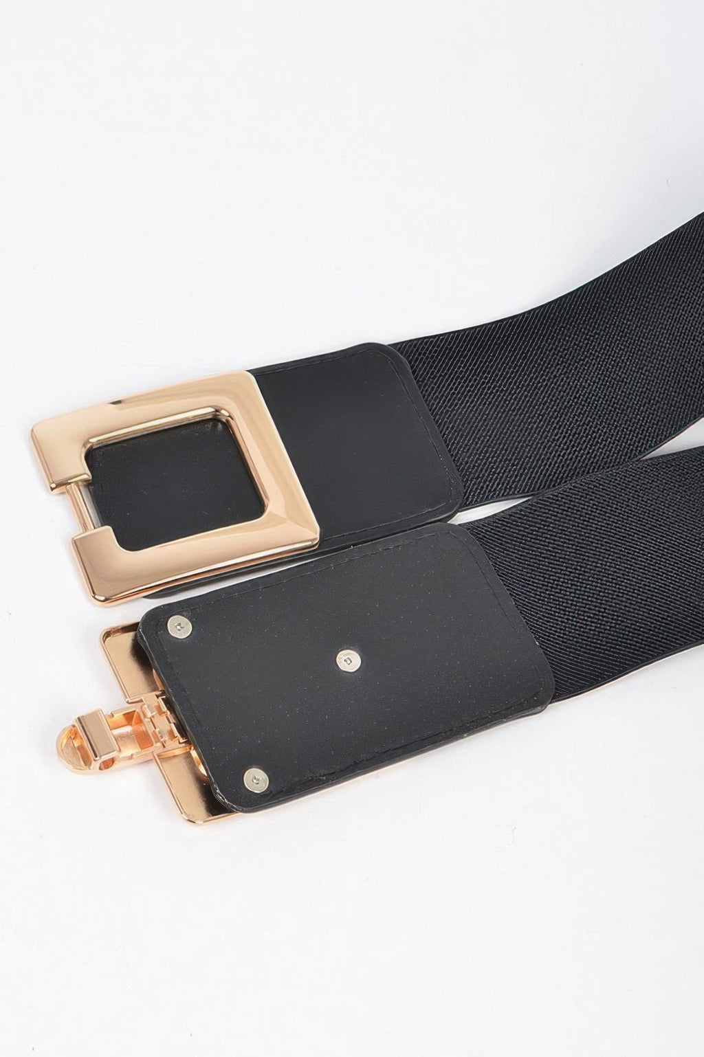 Two Square Buckle Elastic Plus Size Belt - Crowned Energy CO.