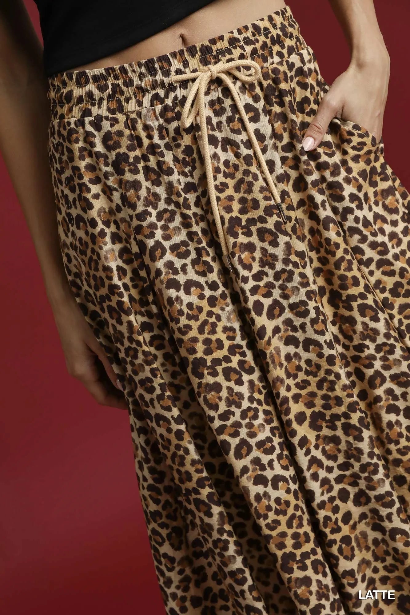 Umgee Drawstring Leopard Midi Skirt - Crowned Energy CO.