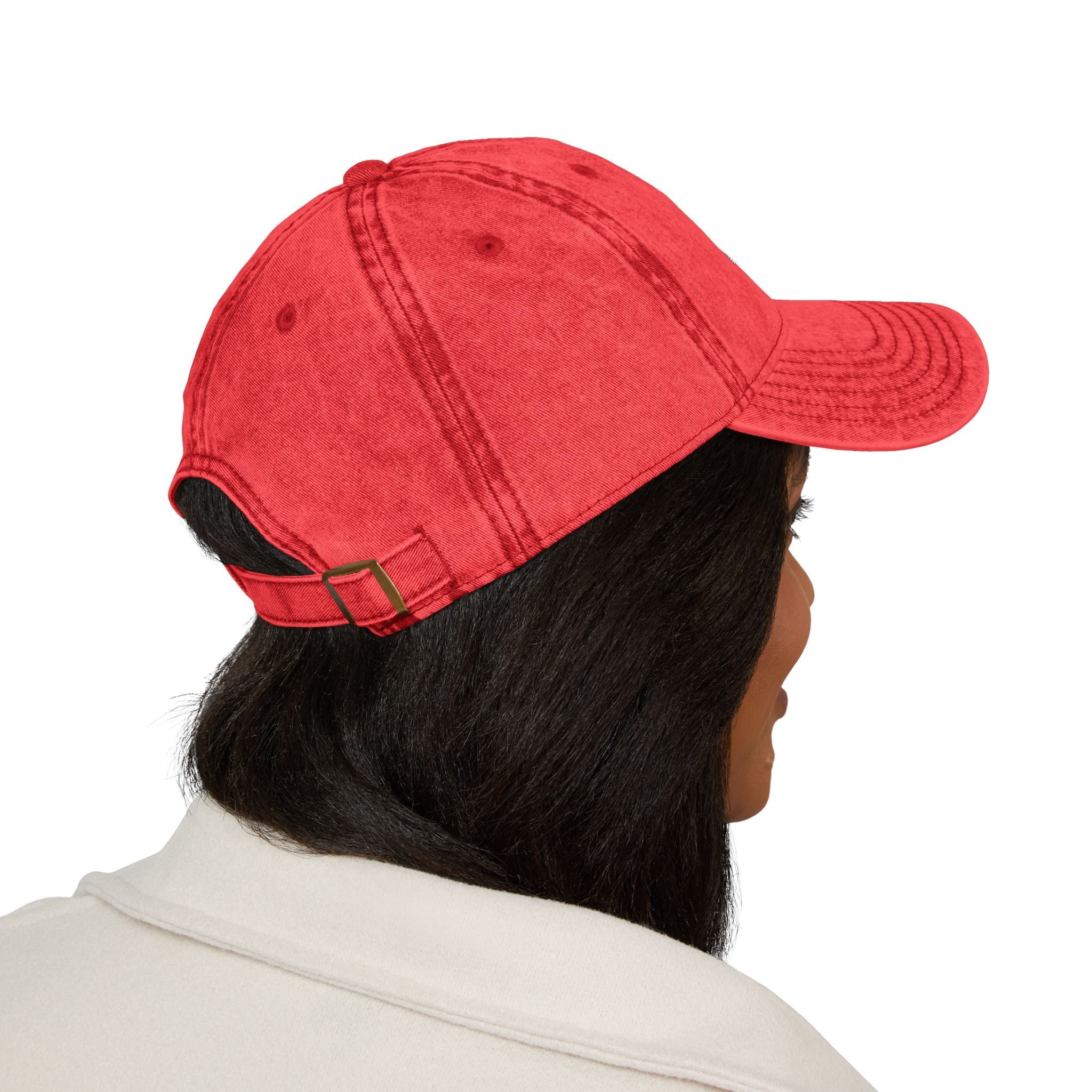 Vintage Embroidered Cap — "Prayers Progress Patience" Distressed Red Dad Hat - Crowned Energy CO.
