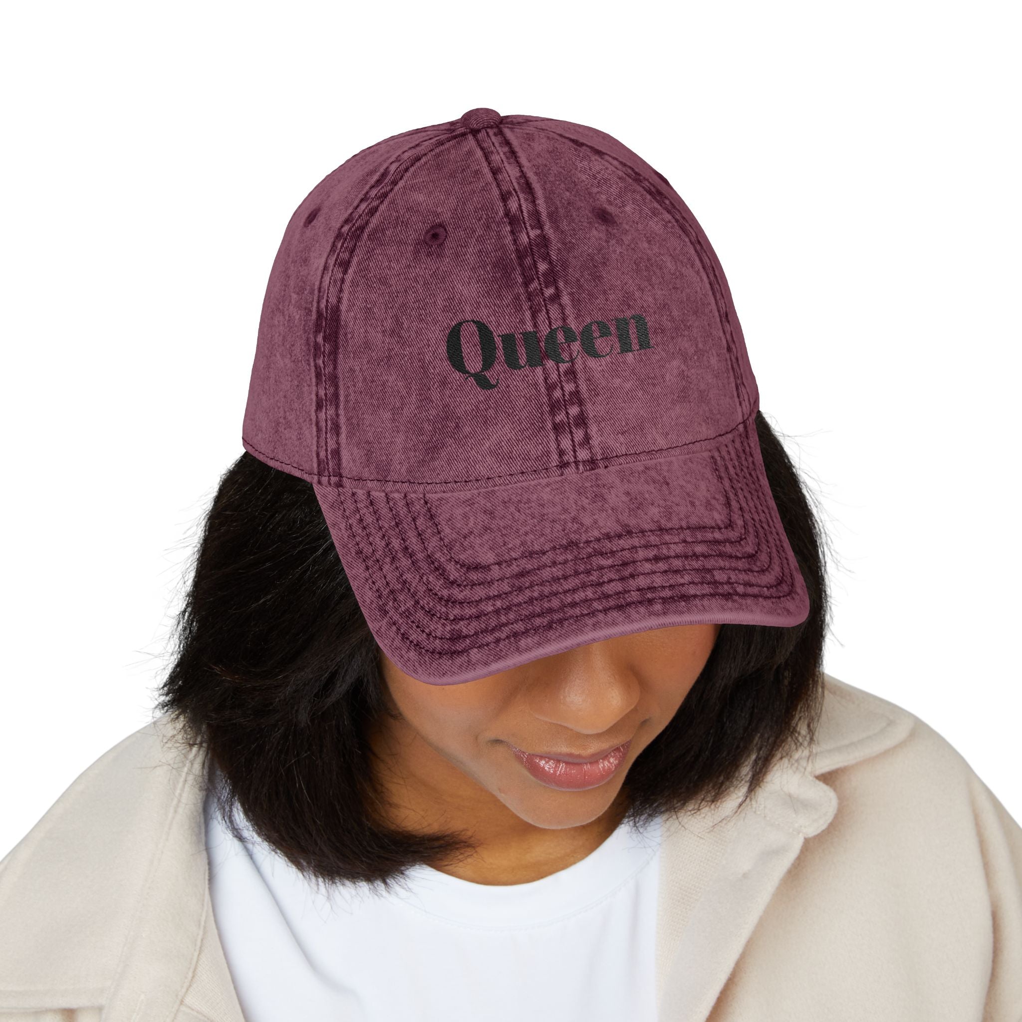 Vintage Embroidered Cap | Trendy Fashion Hat, Queen Cap for Women - Goddess Vibes
