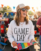 Vintage Washed Game Day Oversized Graphic Sweatshirt - Crowned Energy CO.