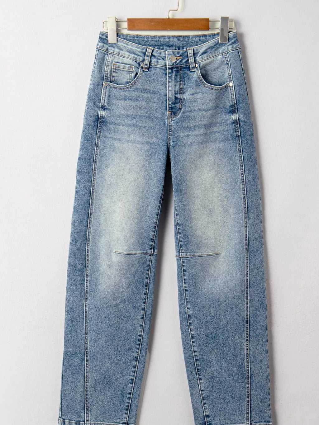 Vintage Washed Seam Detail Shift Jeans - Crowned Energy CO.