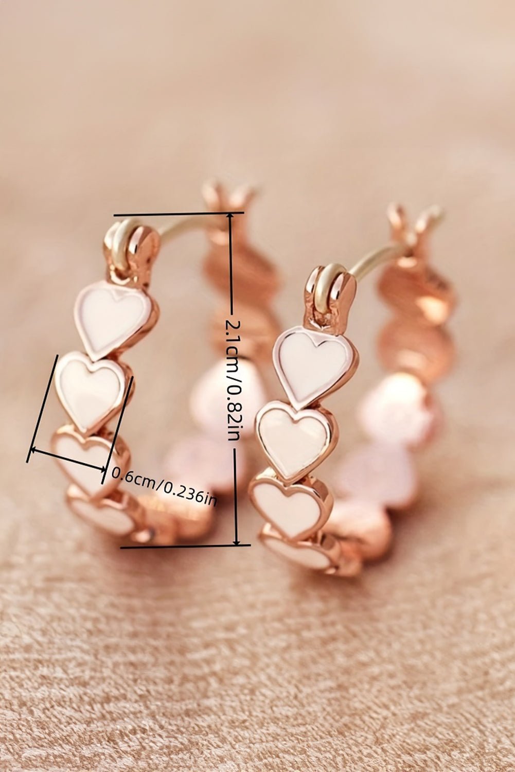 White Heart Shape Plated Alloy Small Hook Earrings - Crowned Energy CO.