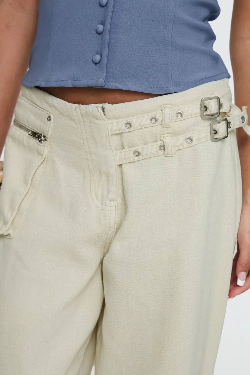 Wide Leg Jeans with Pockets - Crowned Energy CO.