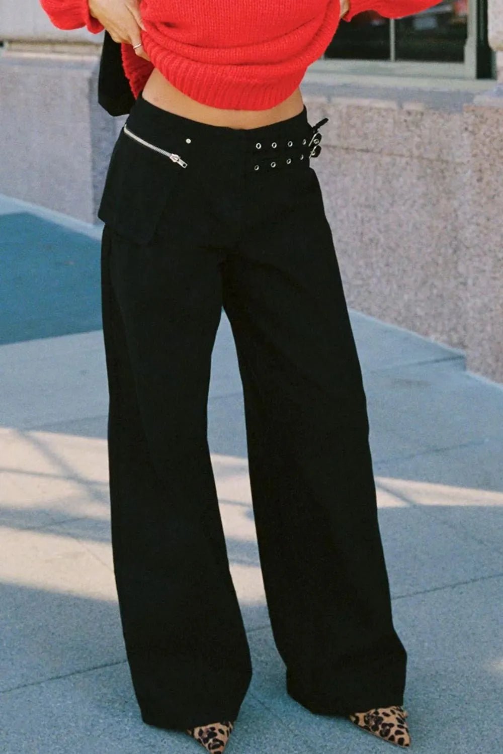 Wide Leg Jeans with Pockets - Crowned Energy CO.