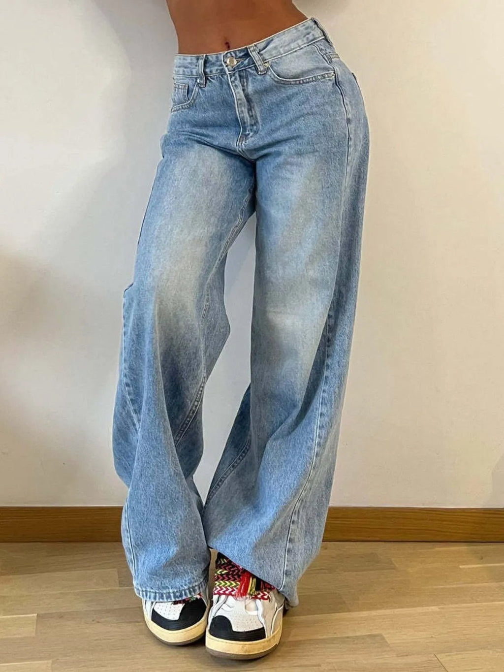 Wide Leg Jeans with Pockets - Crowned Energy CO.