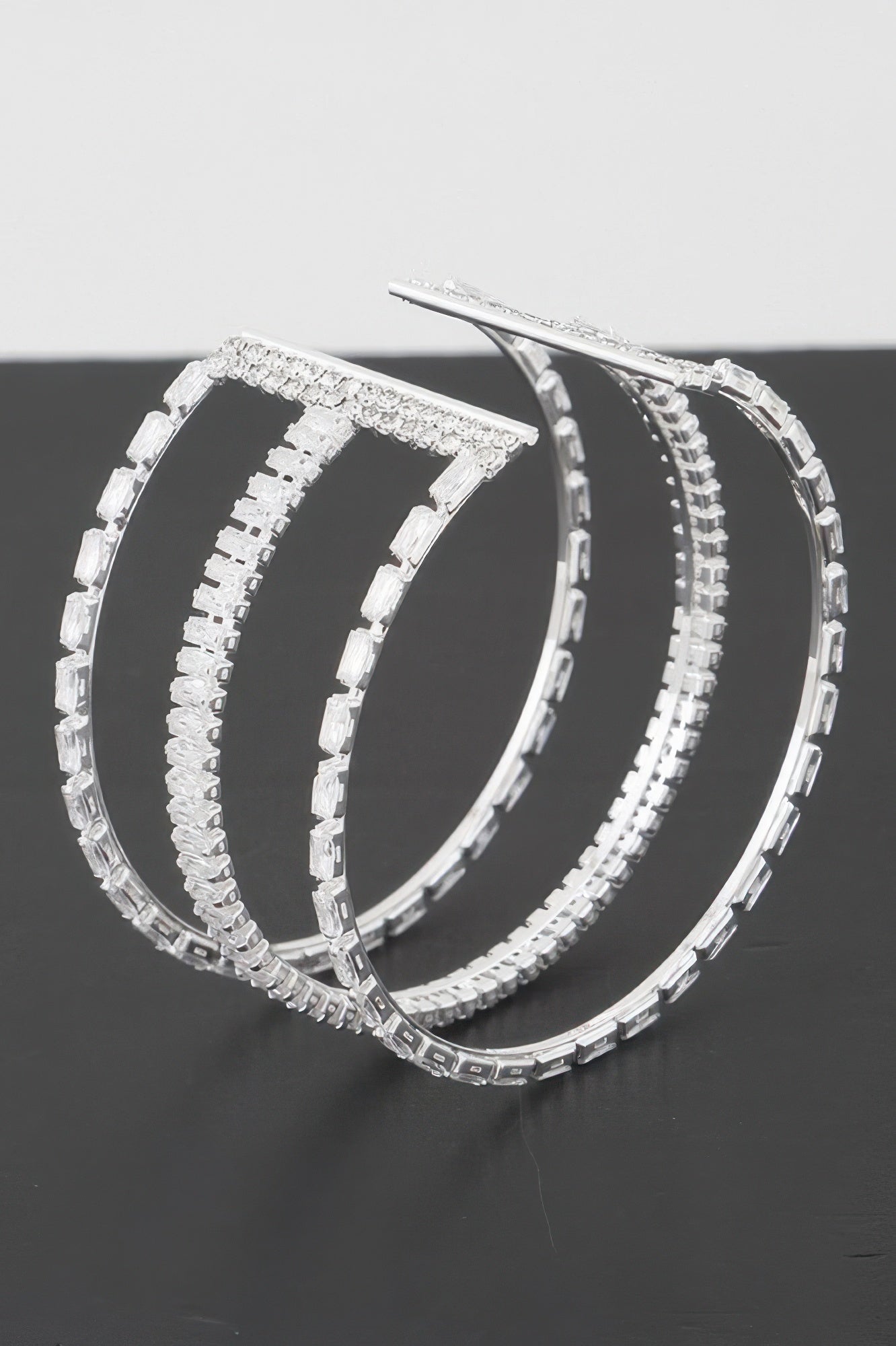 Wide Triple Crystal Cuff Bracelet - Crowned Energy CO.