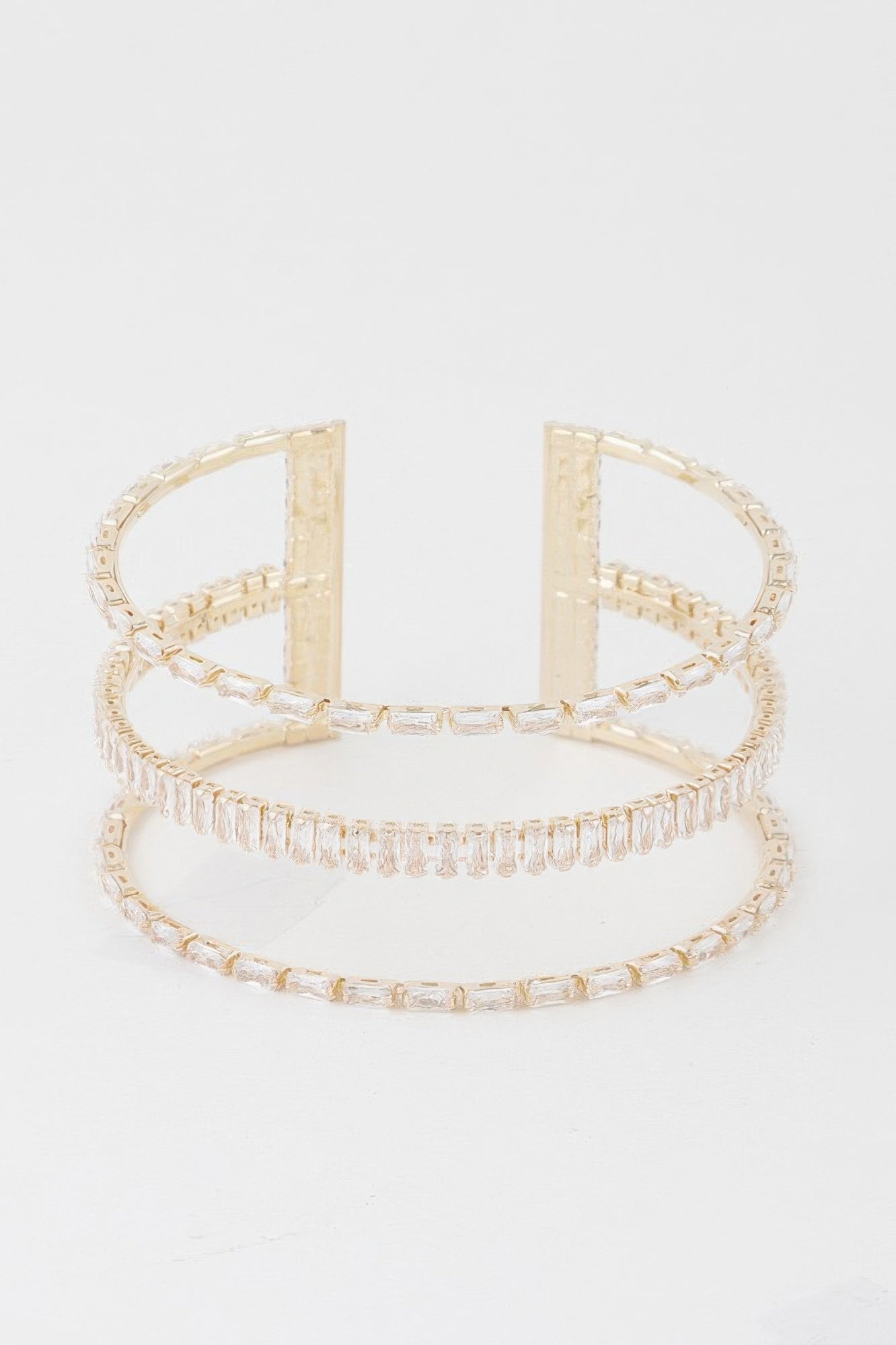 Wide Triple Crystal Cuff Bracelet - Crowned Energy CO.