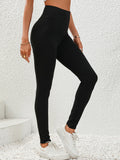 Crowned Energy CO. Black / S Trendsi Activewear/Yoga Pants Wide Waistband Leggings
