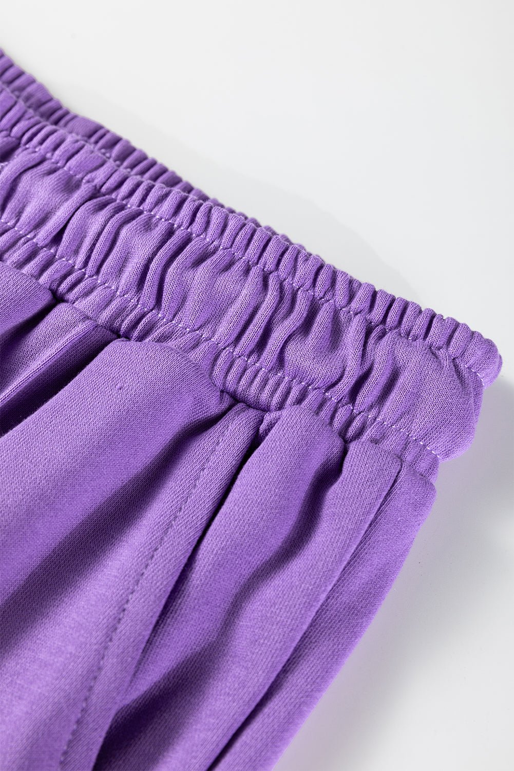 Crowned Energy CO. Wisteria / S / 65%Polyester+35%Cotton Dear-Lover Dropshipping Two Piece Sets/Pant Sets Wisteria Solid Color Collared Pullover and Central Seam Pants Set