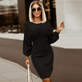 Crowned Energy CO. Black / 2XL Goddess Vibes Dresses Women's FallWinter Slim Slimming Knitted Batwing Sleeve Skirt