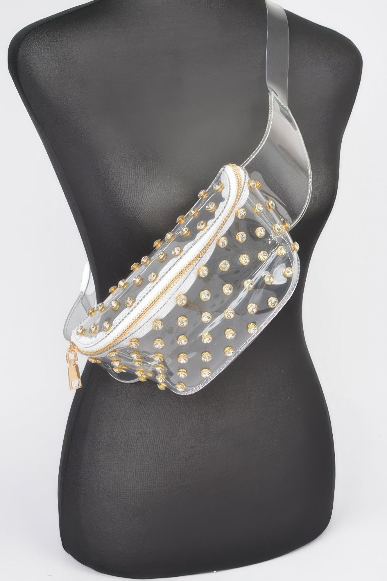 Crowned Energy CO. Clear Gold CCWHOLESALECLOTHING Fanny Pack Women's Rhinestone Mesh Fanny Pack