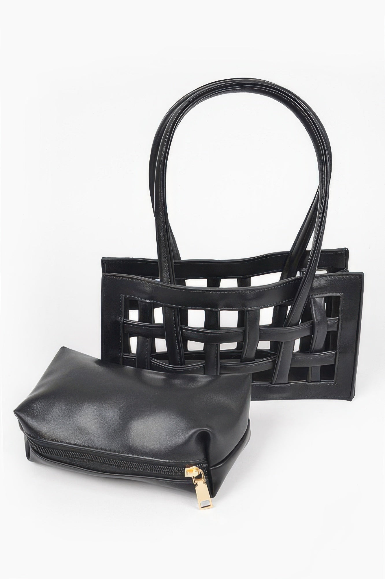 Woven Faux Leather Bag - Crowned Energy CO.