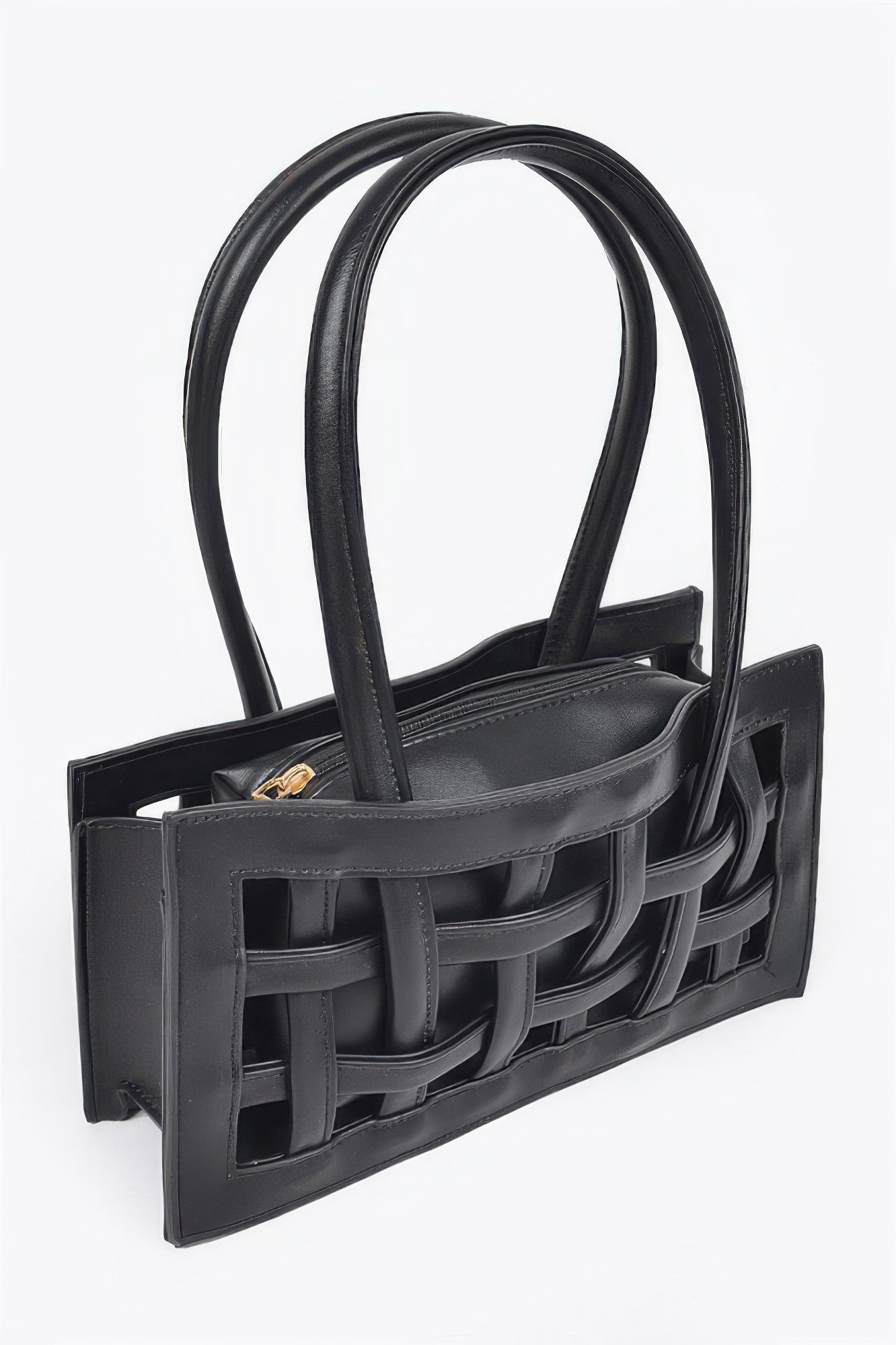 Woven Faux Leather Bag - Crowned Energy CO.