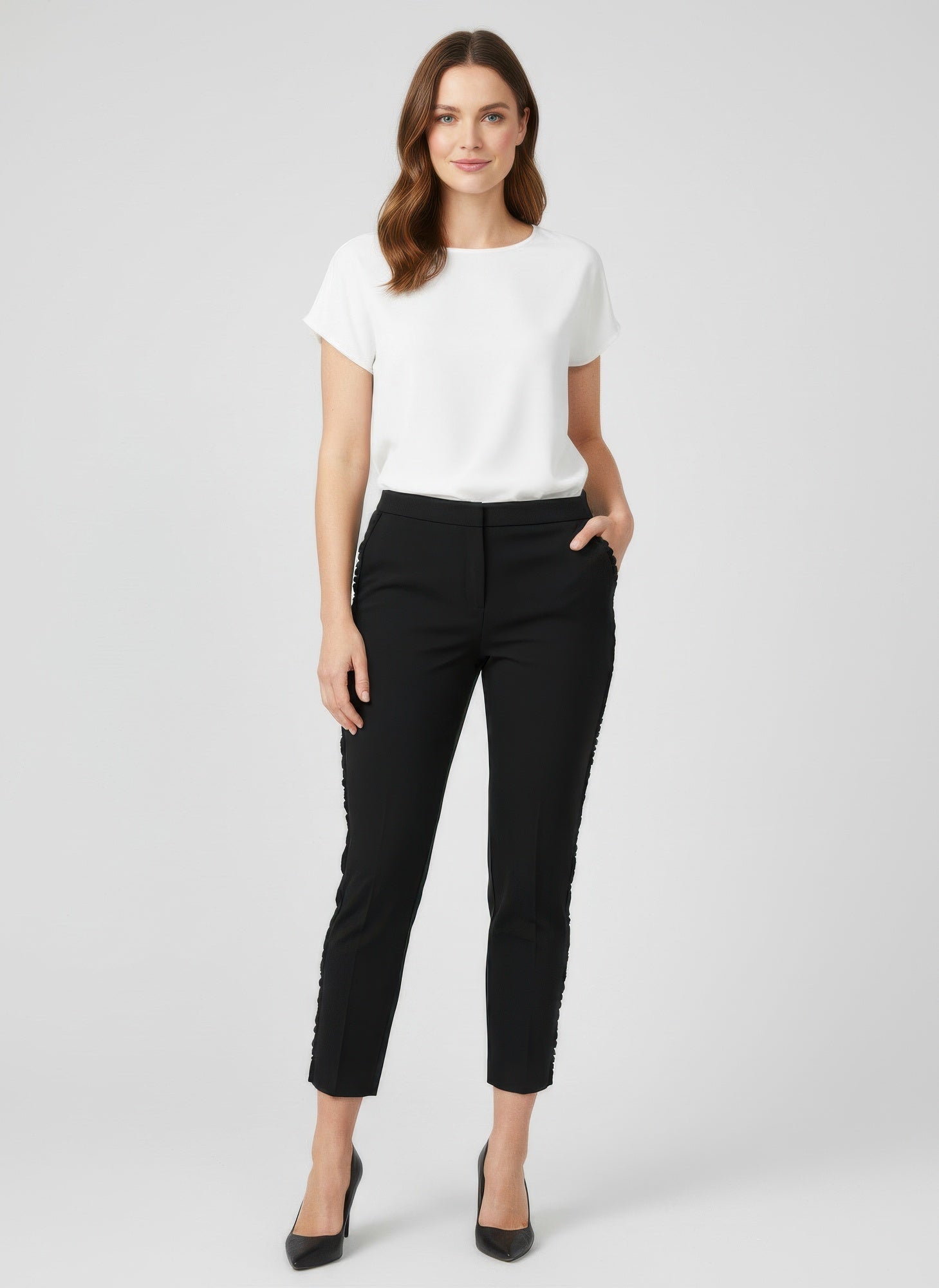 Zac & Rachel Solid Ankle Pants - Crowned Energy CO.